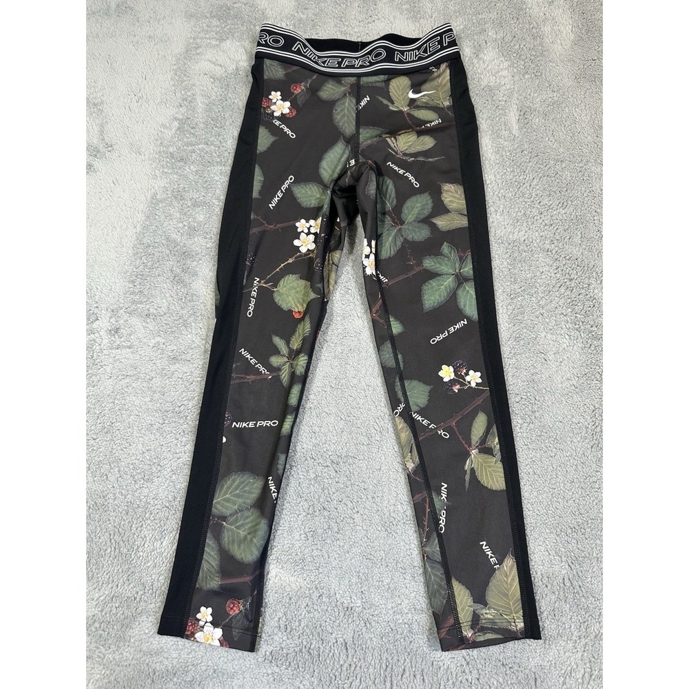 Nike Pro Womens Small Dri-FIT Training Running Fitness‎ Leggings Crop Floral